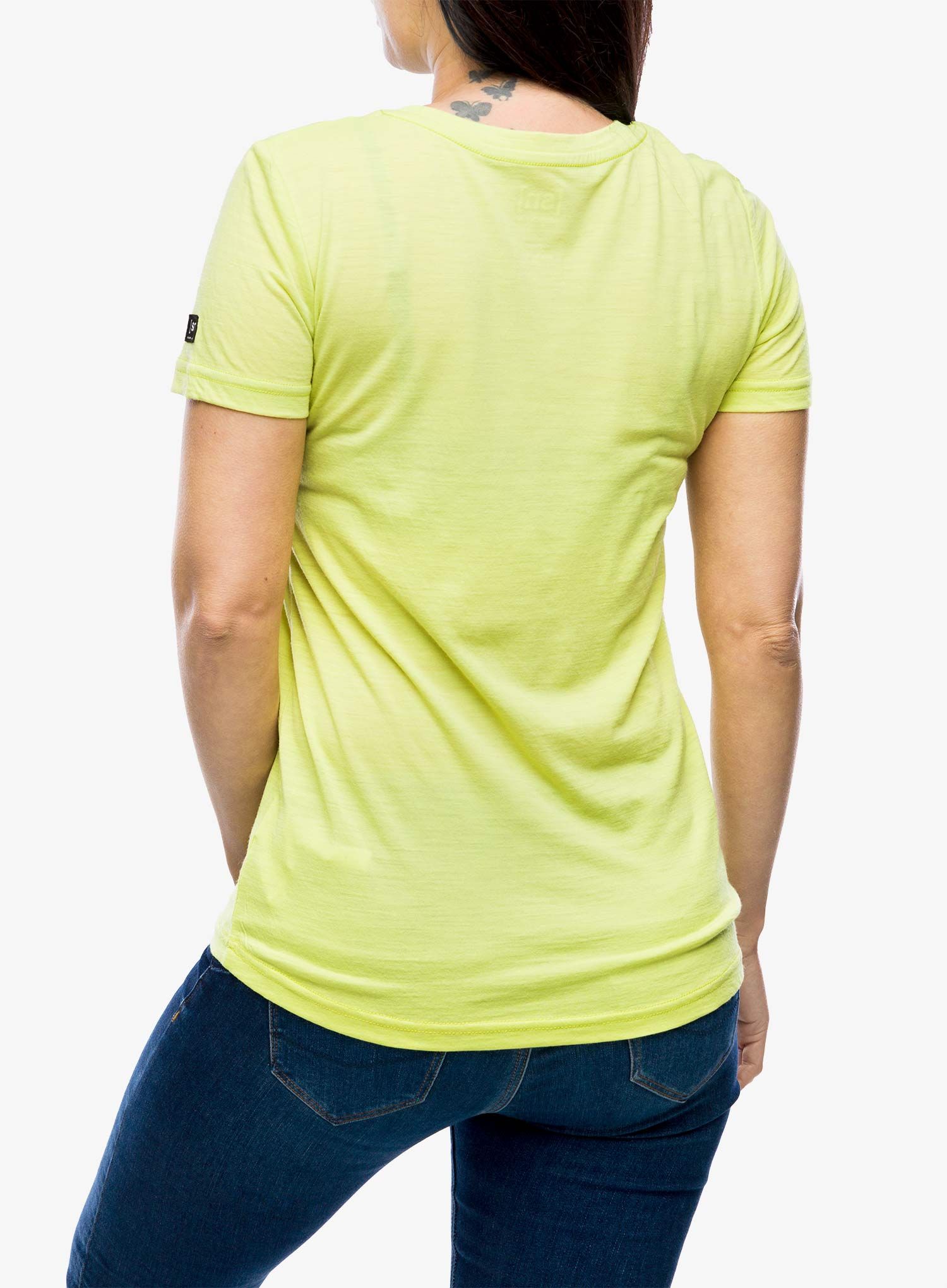 Dámske tričko Super.natural Fingers Matter Tee - wild lime/deep blue