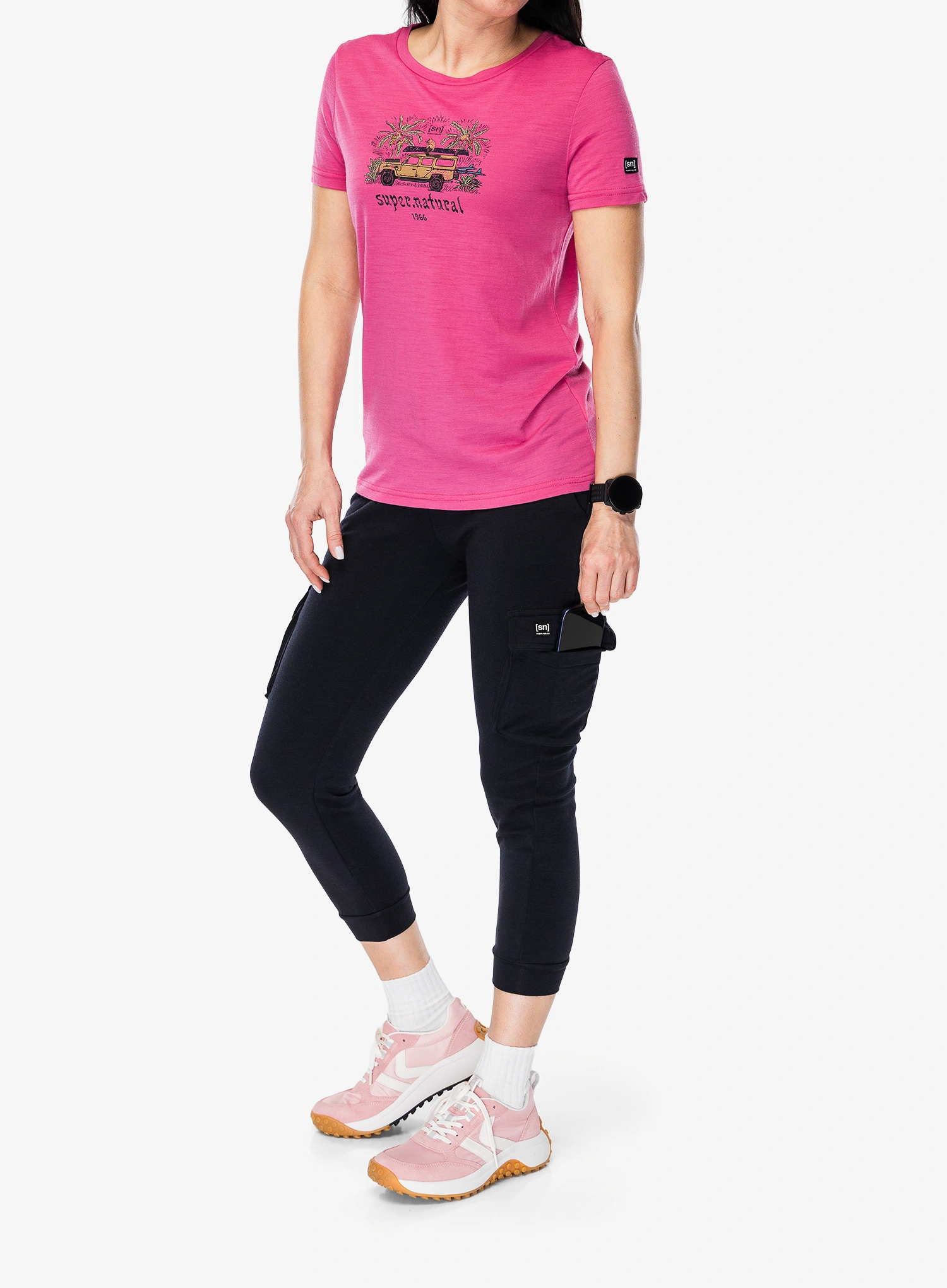 Dámske tričko Super.natural Tropicar Tee - pinky rose/various
