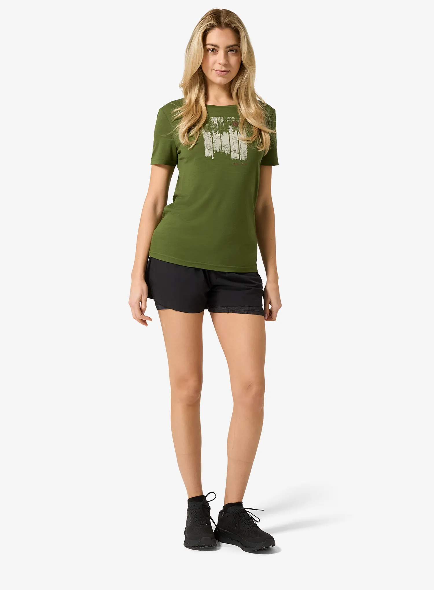 Dámske tričko Super.natural Wonder Wald Tee - chive/feather grey/copper
