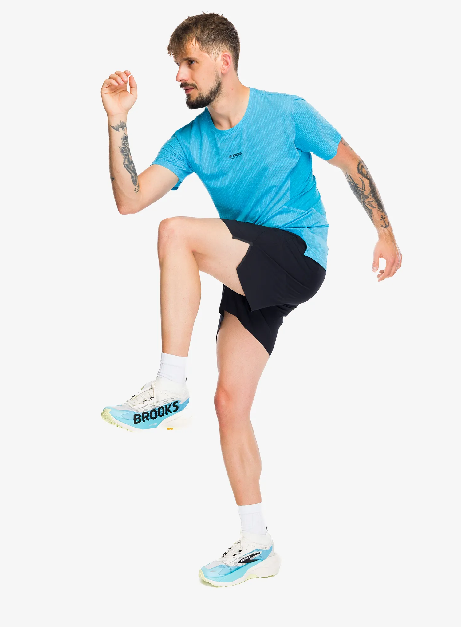 Bežecké tričko Brooks High Point Short Sleeve 2.0 - blazing blue/atomic blue