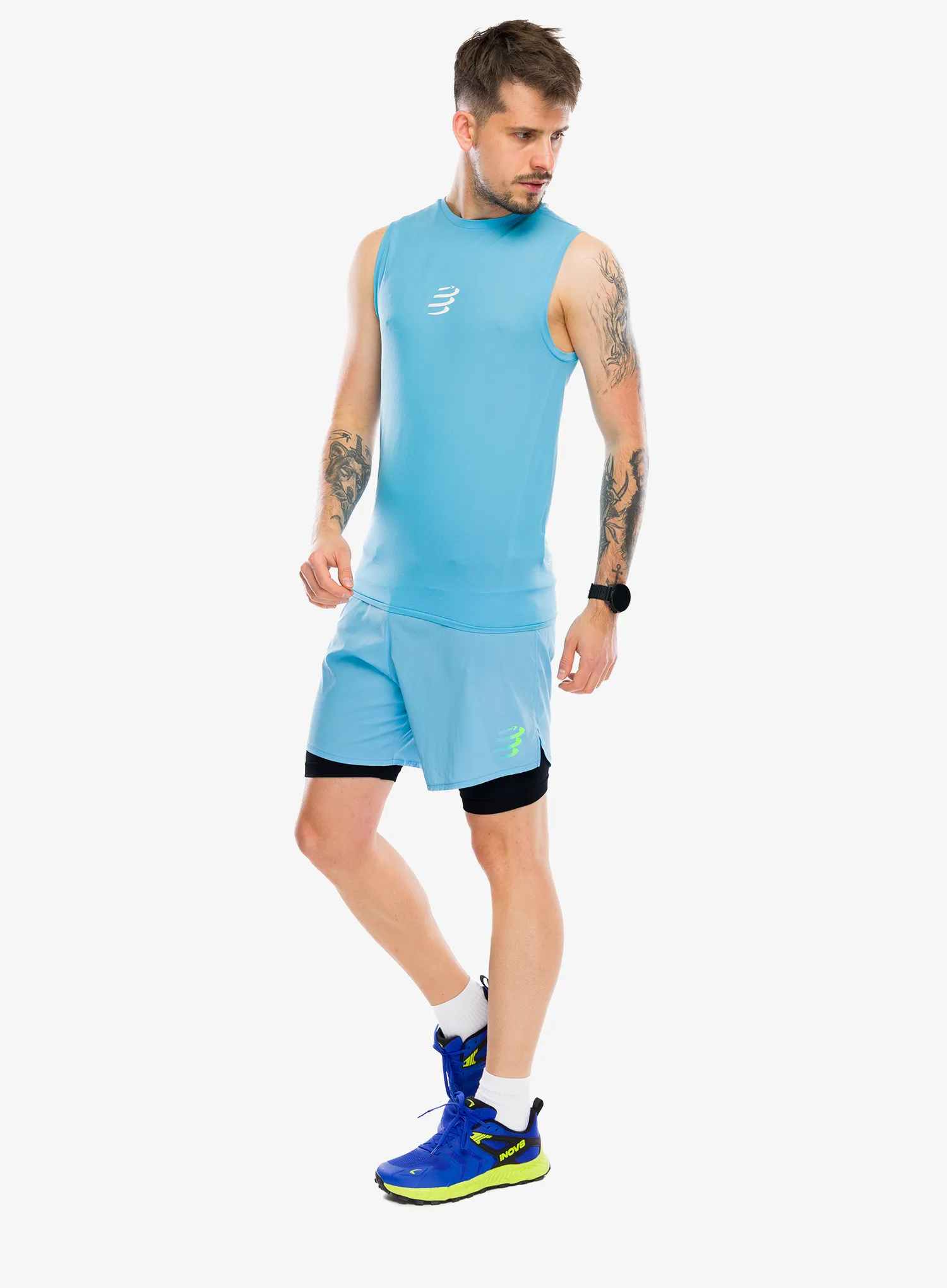 Bežecké tričko Compressport Trail Racing Tank - norse blue