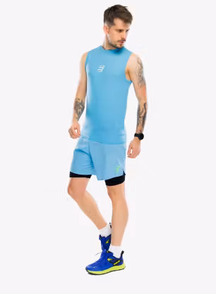 Bežecké tričko Compressport Trail Racing Tank - norse blue