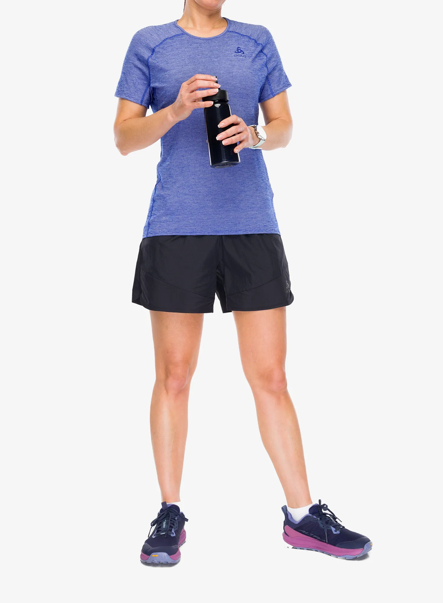 Bežecké tričko dámske Odlo X-Alp PW 115 T-Shirt Crew Neck S/S - dazzling blue melange