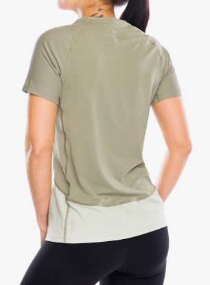 Bežecké tričko dámske Odlo X-Alp Trail T-Shirt Crew Neck S/S - agate gray/vetiver