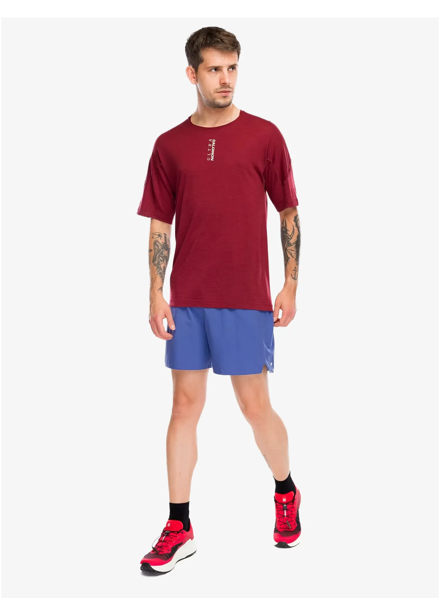 Bežecké tričko Salomon Ultra S/S Tee - syrah