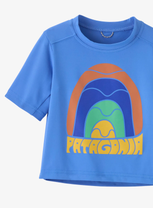 Detské tričko Patagonia Cap SW T-Shirt - rainbow wave/abundant blue