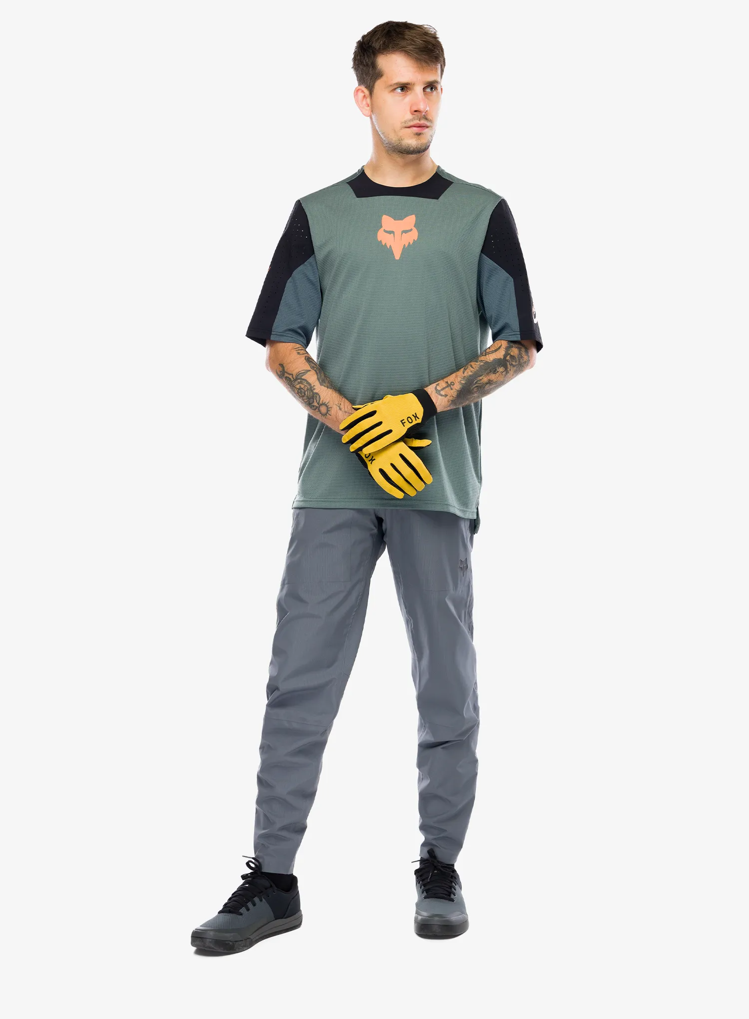 Tričko Enduro Fox Defend SS Jersey Creation - sage