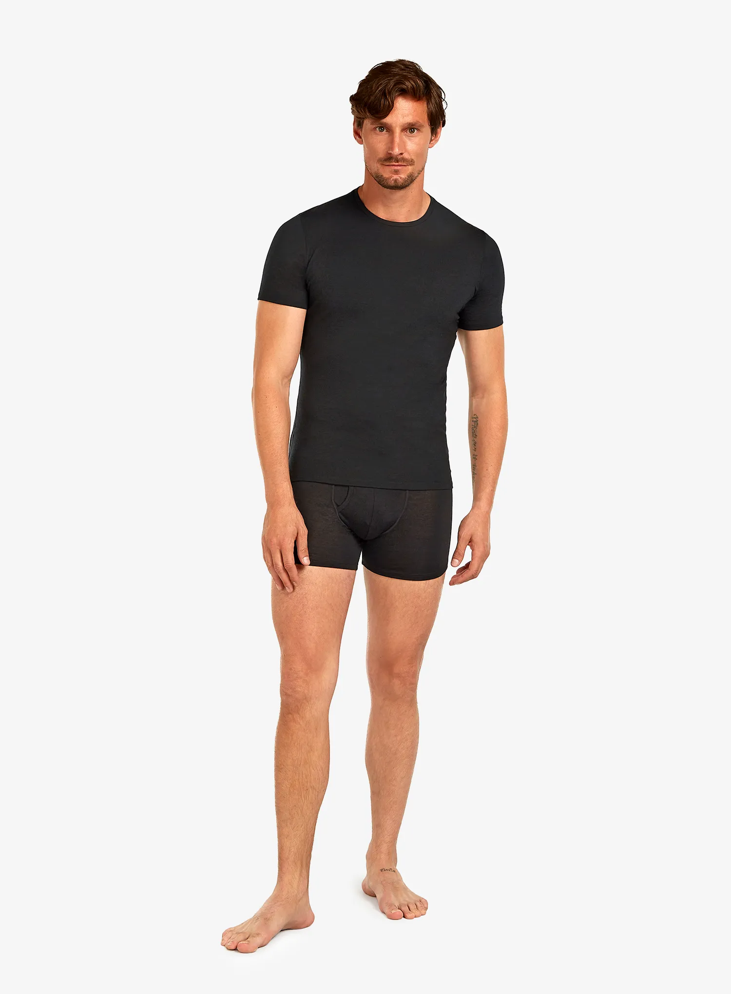 Pánske tričko Icebreaker Anatomica S/S Crewe - black/monsoon