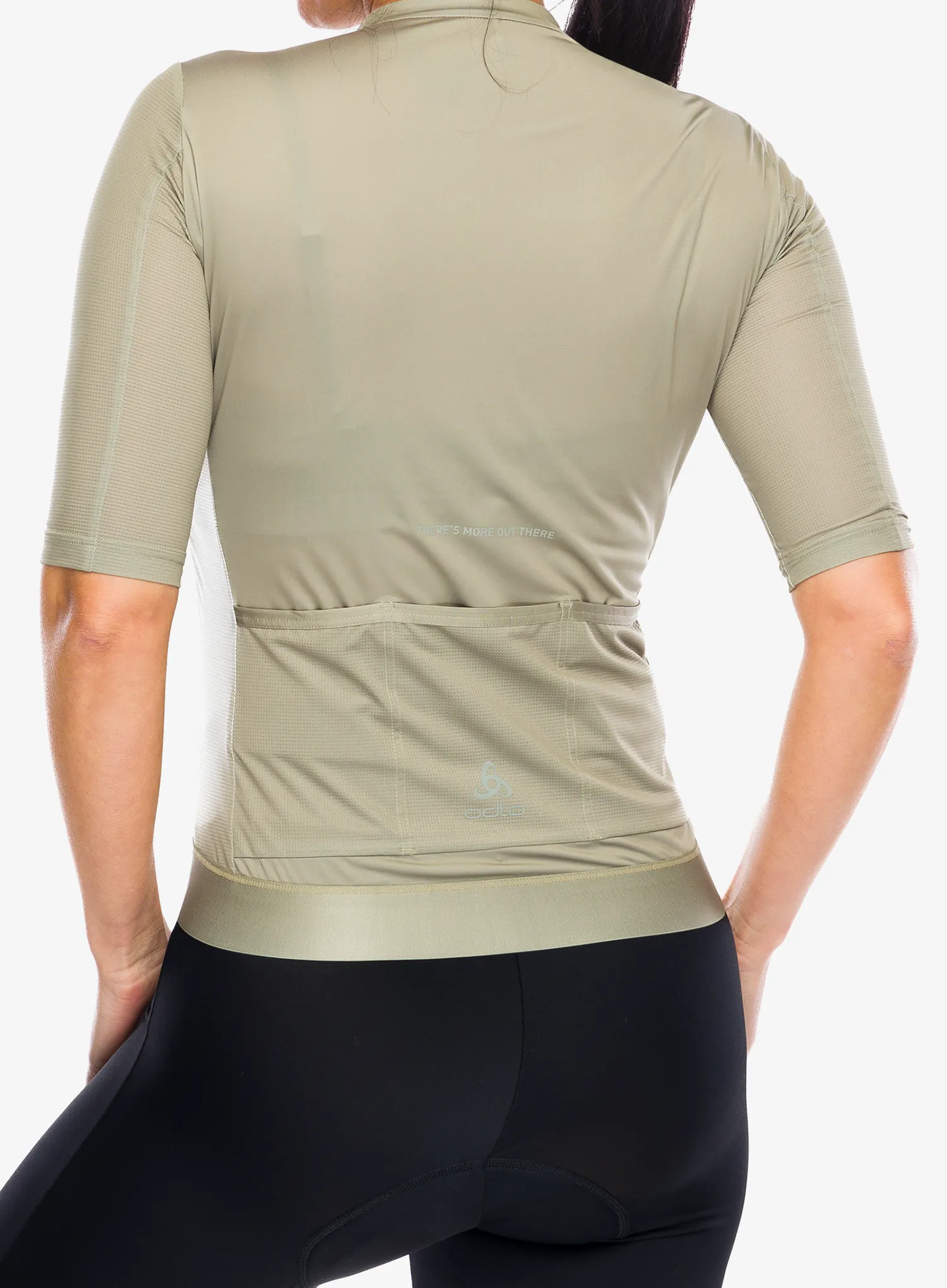 Dámsky cyklistický dres Odlo Explorer Pro T-Shirt S/U Collar S/S Full Zip - vetiver