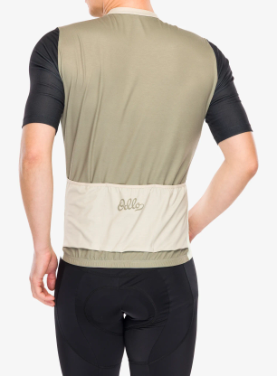 Cyklodres Odlo Essential Heritage Print T-Shirt S/U Collar S/S Full Zip - agate gray