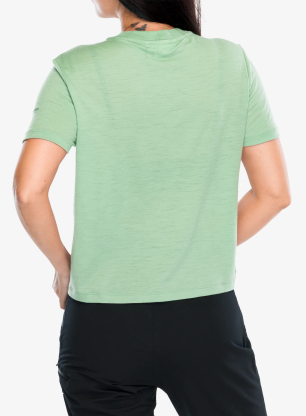 Merino tričko dámske Icebreaker Merino 150 Tech Lite SS Crop Tee The Climb - seaglass