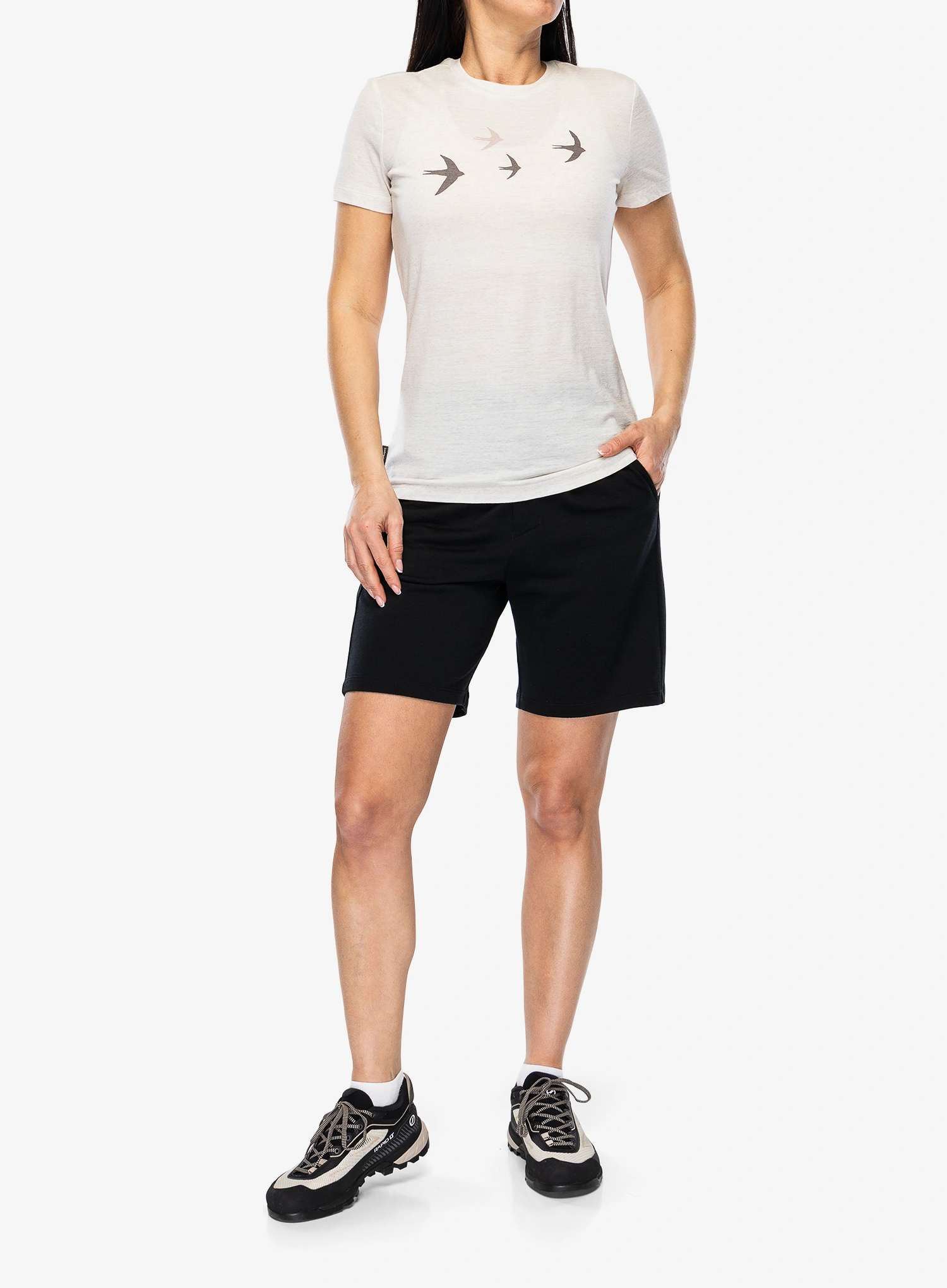 Merino tričko dámske Icebreaker Merino 150 Tech Lite SS Tee Bird Transit - ecru hthr