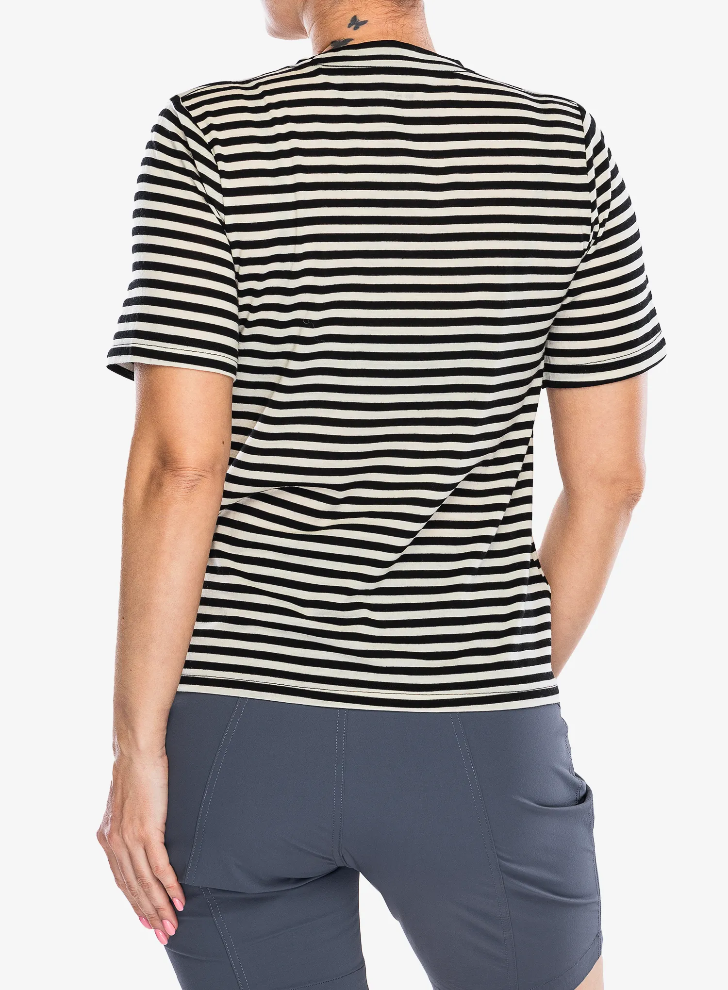 Merino tričko dámske Mons Royale Icon Relaxed Tee - MR stripe