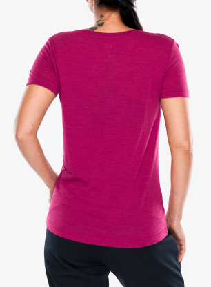 Merino tričko dámske Super.natural Carski Tee - anemone/various