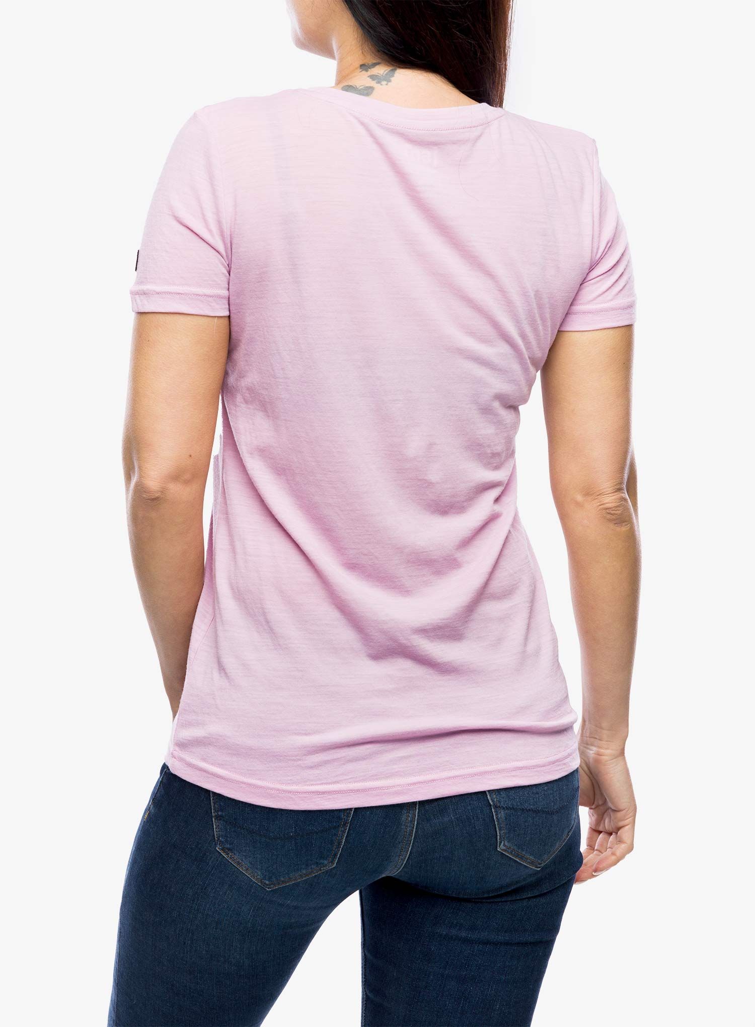 Merino tričko dámske Super.natural I Love Climbing Tee - mauve mist/b.berry/nat wht