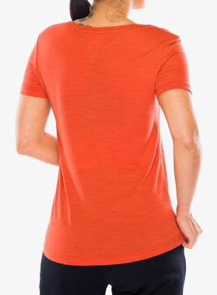 Merino tričko dámske Super.natural Preikestolen Cliffs Tee - chilli/feather grey/cooper