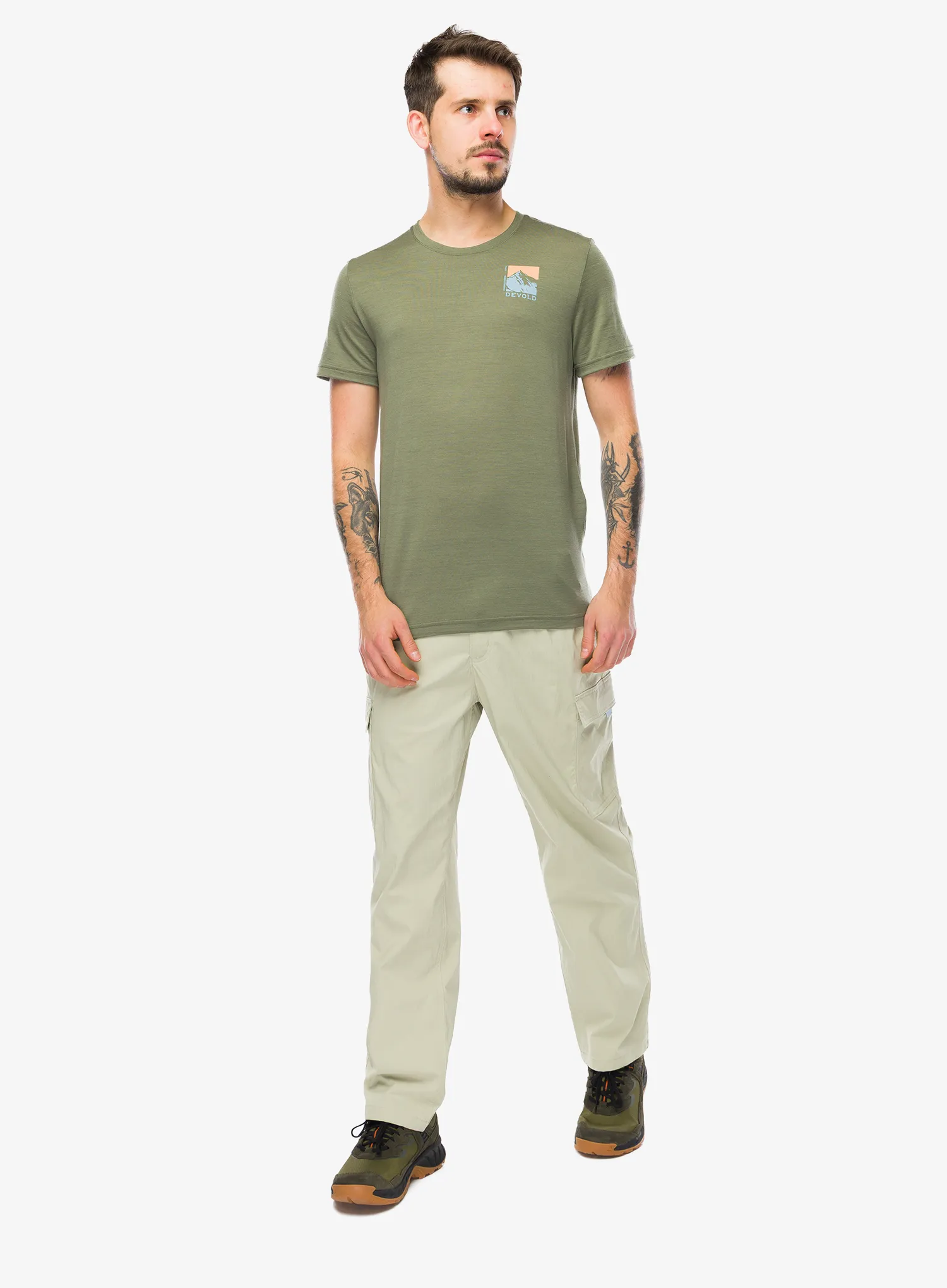 Merino tričko Devold Classic Summit Tee - lichen