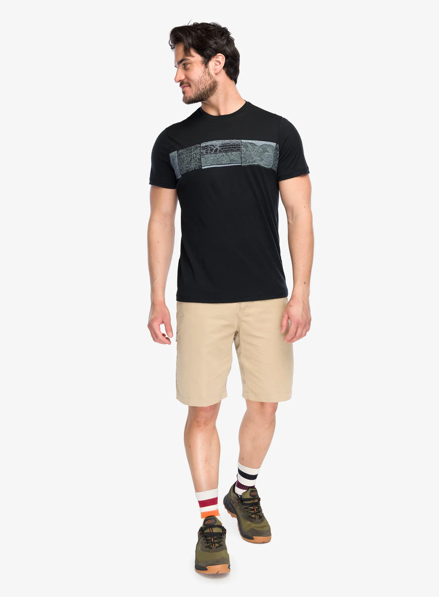 Merino tričko Icebreaker Merino 150 Tech Lite SS Tee Elevation Line - black
