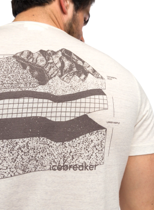 Merino tričko Icebreaker Merino 150 Tech Lite SS Tee Evolving Layers - ecru hthr