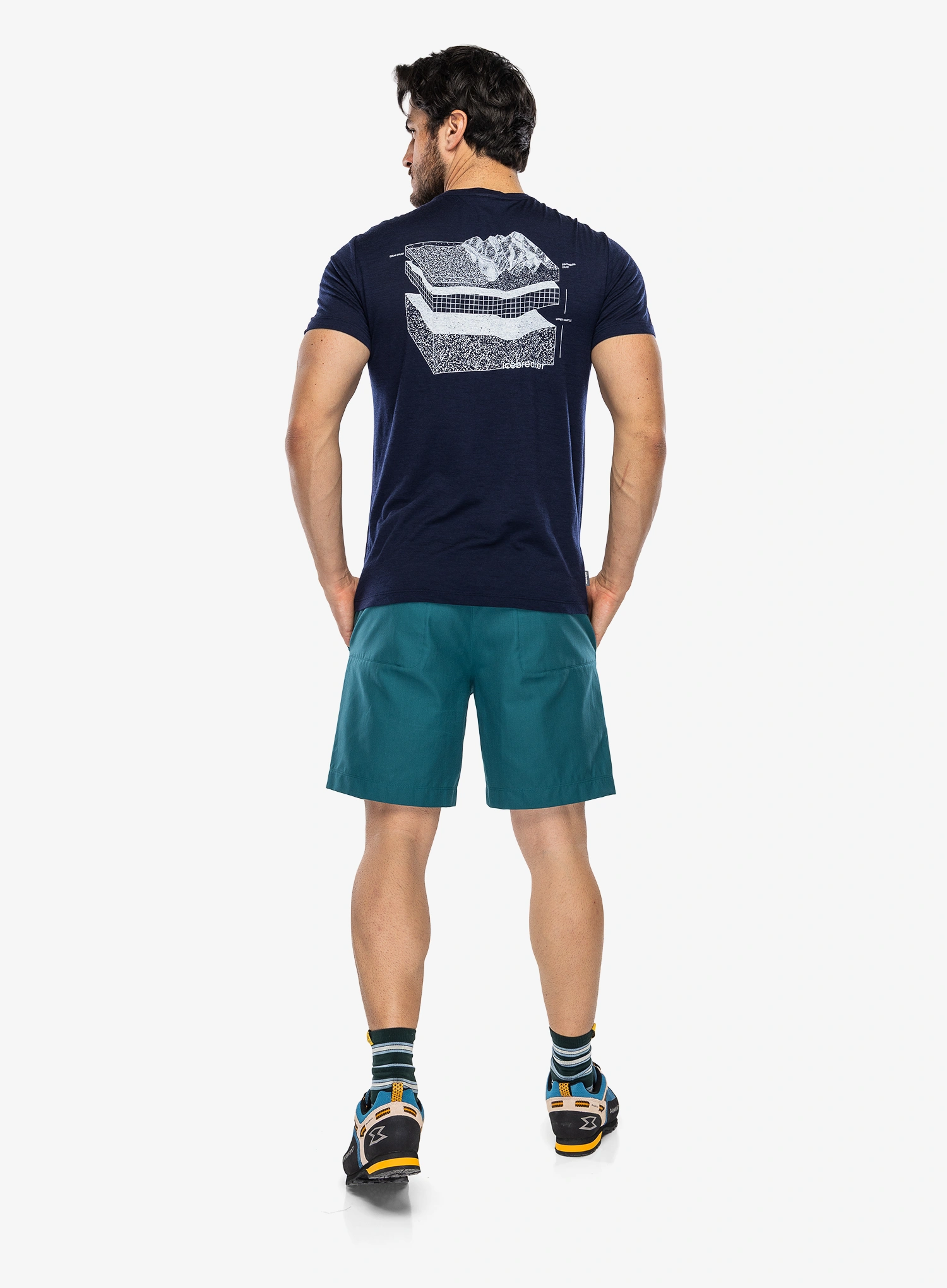 Merino tričko Icebreaker Merino 150 Tech Lite SS Tee Evolving Layers - midnight navy