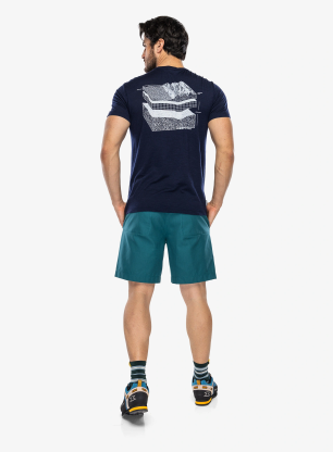 Merino tričko Icebreaker Merino 150 Tech Lite SS Tee Evolving Layers - midnight navy