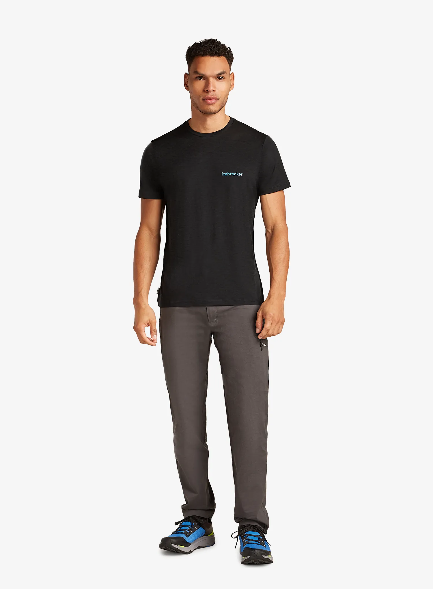 Merino tričko Icebreaker Merino 150 Tech Lite SS Tee IB Wordmark - black