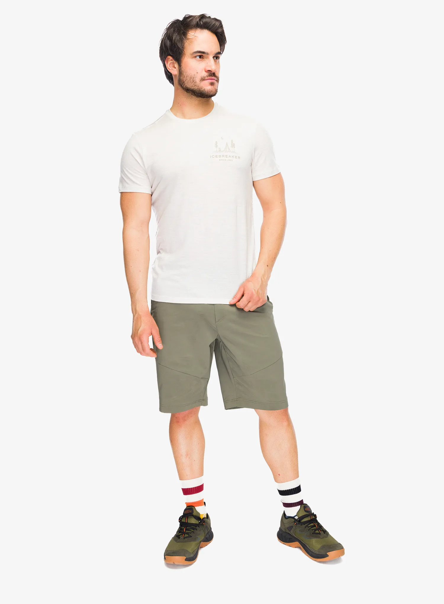 Merino tričko Icebreaker Merino 150 Tech Lite SS Tee Peaceful Pass - ecru hthr