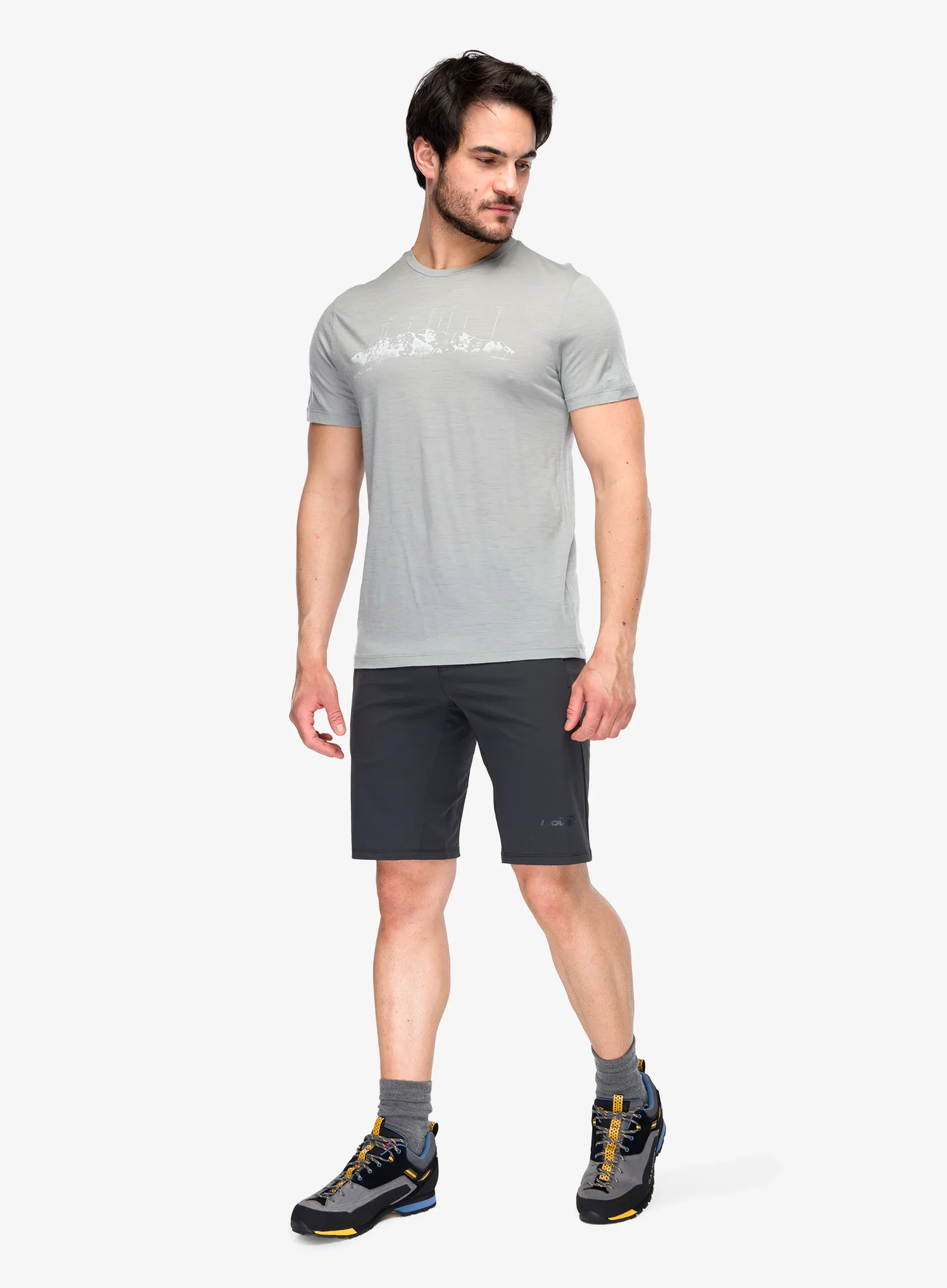 Merino tričko Icebreaker Merino 150 Tech Lite SS Tee The Peaks - proto grey