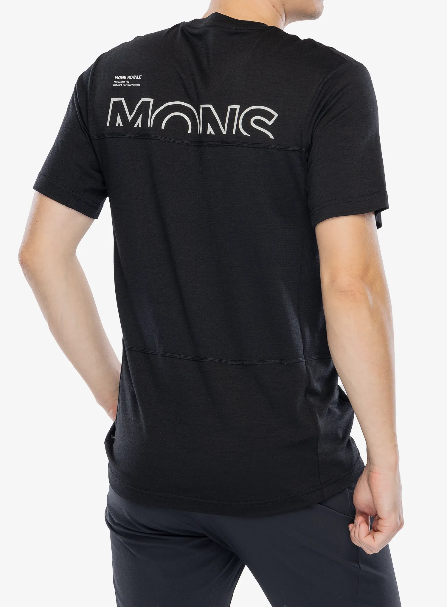 Merino tričko Mons Royale Tarn Merino Shift T-Shirt - black