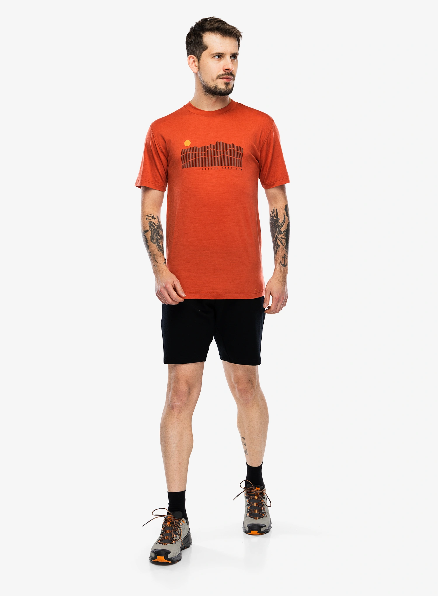 Merino tričko Sensor Merino Active Sunrise Tee SS - terracotta