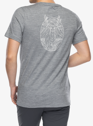 Merino tričko Smartwool Stag Stare Hemp Short Sleeve Graphic Tee - light gray heather