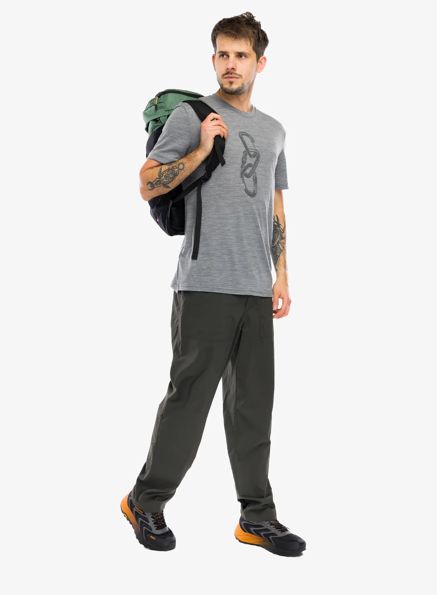 Merino tričko Super.natural Carabineri Tee - c.mere grey mel/c.mere gry mel