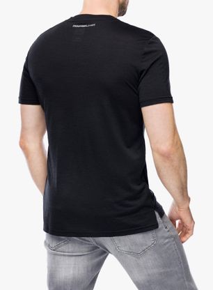 Merino tričko Super.natural Carabineri Tee - jet black/vapor grey