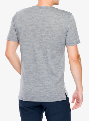 Merino tričko Super.natural Sn Sailor Tee - cash.grey mel/jet blk/h.r.red
