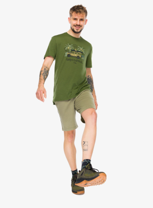 Merino tričko Super.natural Tropicar Tee - chive/various
