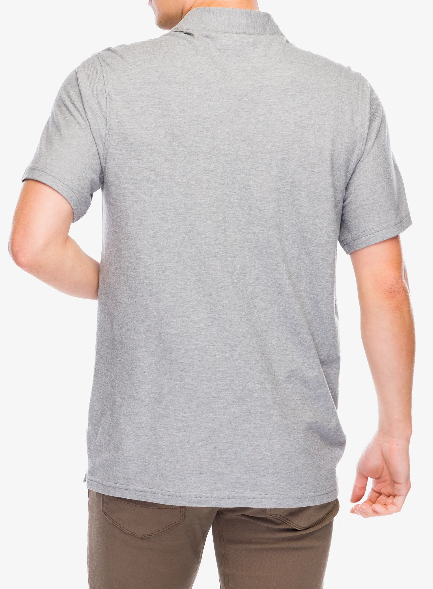 Polo tričko Smartwool Short Sleeve Polo - light gray heather