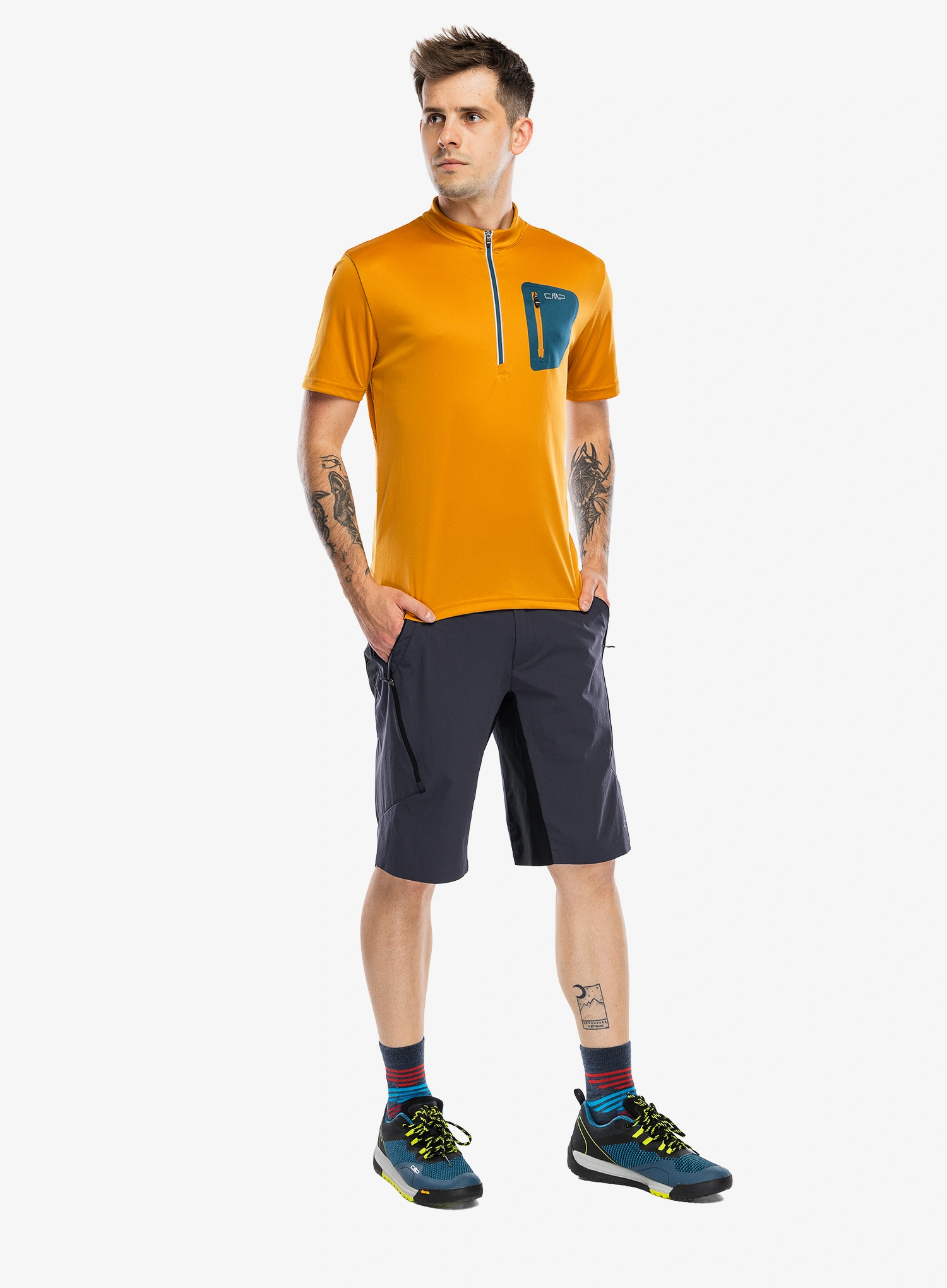 Cyklistické tričko CMP Clutch T-Shirt Freebike - curcuma