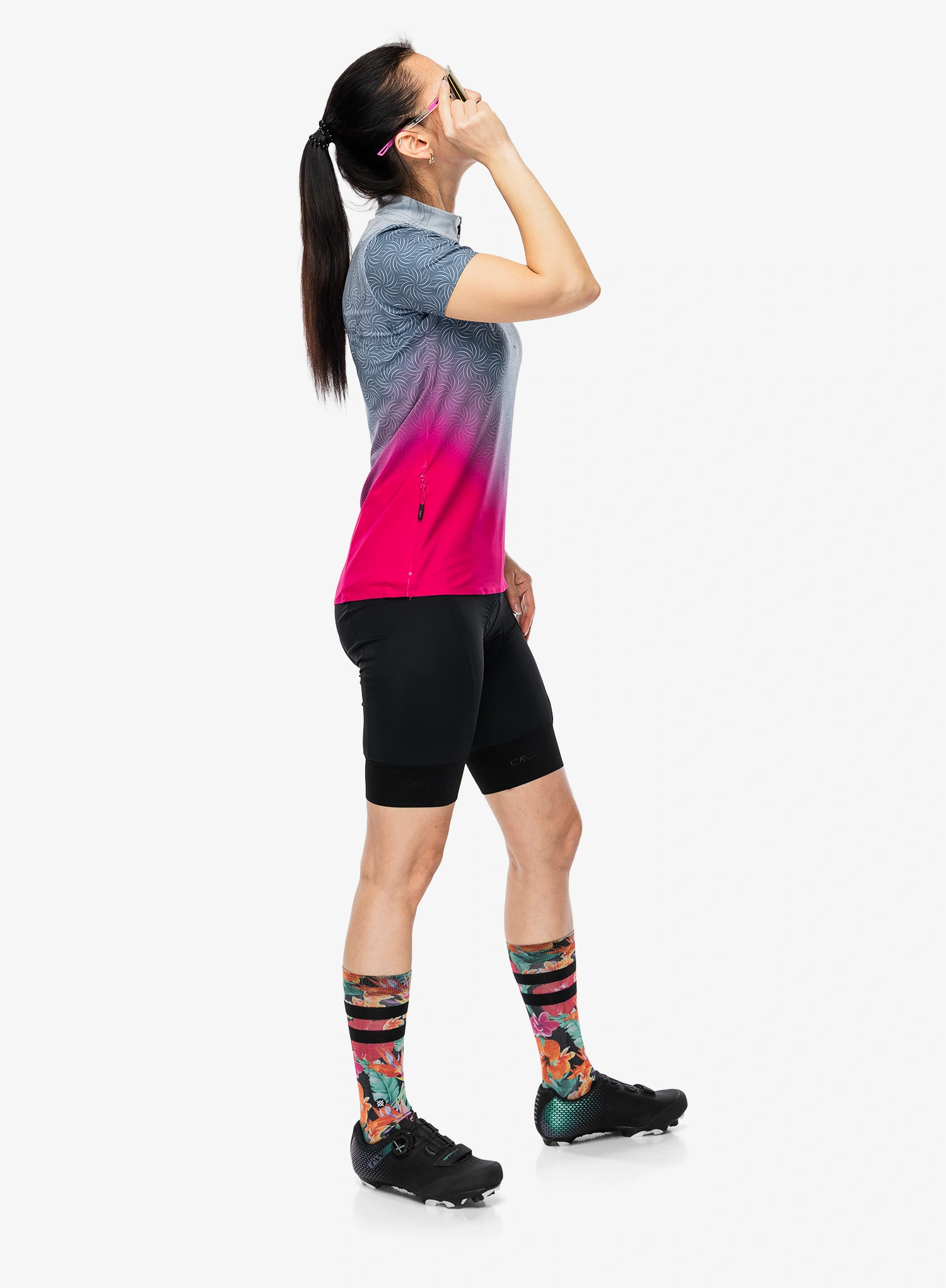 Dámske cyklistické tričko CMP Talya T-Shirt - sky blue/magenta