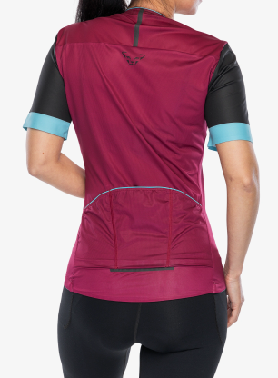 Dámske cyklistické tričko Dynafit Ride Light Full Zip Shirt - beet red