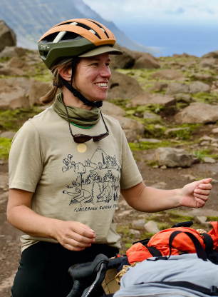 Dámske cyklistické tričko Fjallraven Hoja Lugnt Wool T-shirt - fossil