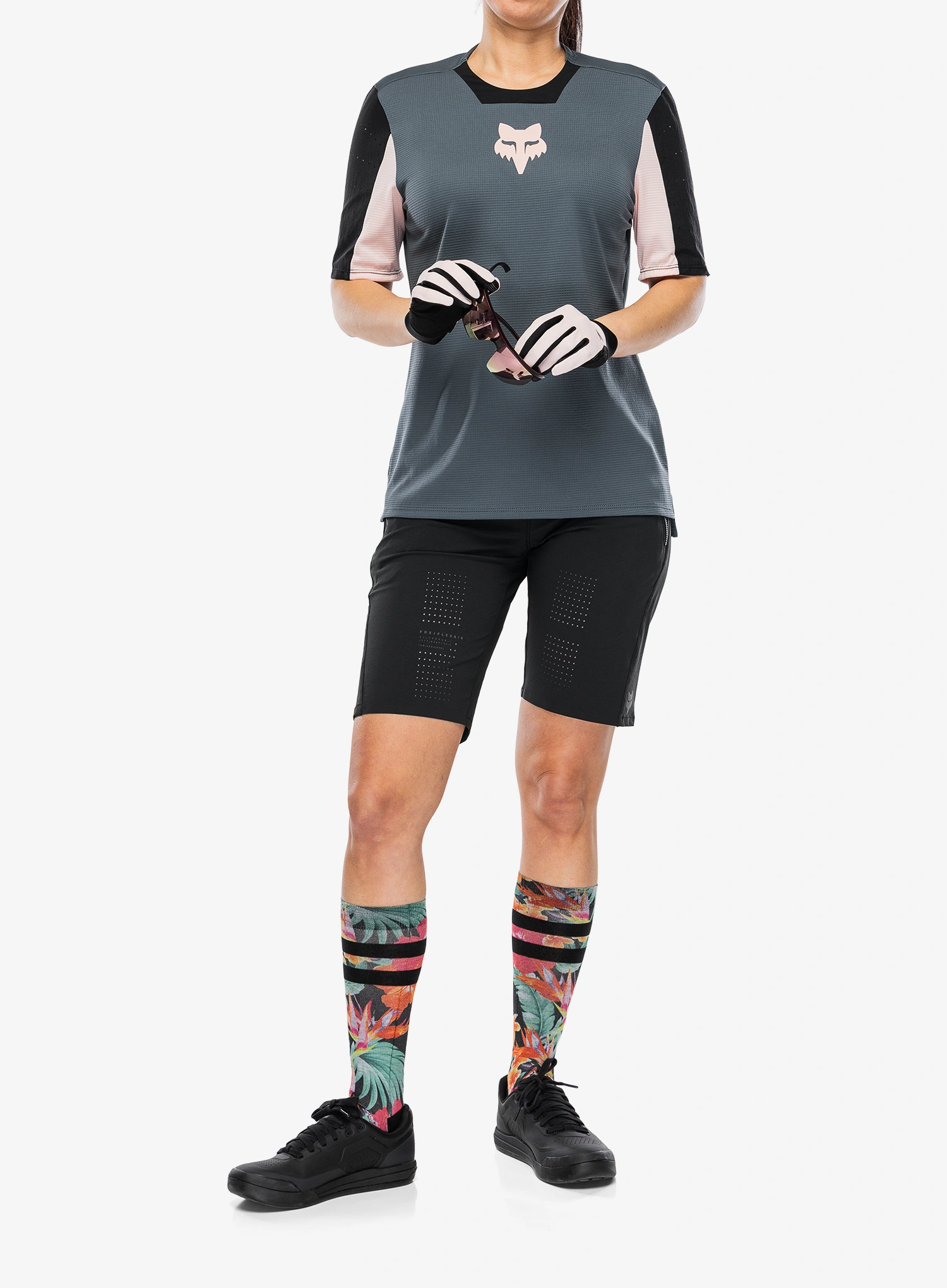 Dámske cyklistické tričko Fox Defend SS Jersey Creation - deep cobalt