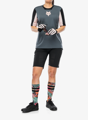 Dámske cyklistické tričko Fox Defend SS Jersey Creation - deep cobalt