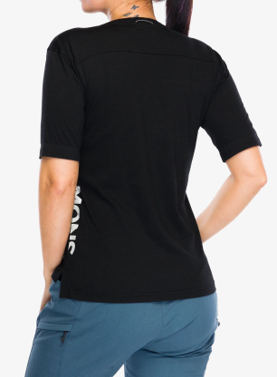 Dámske cyklistické tričko Mons Royale Diversion Merino Bike Jersey Short Sleeve - black/black