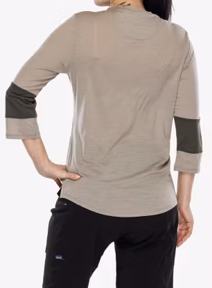 Dámske cyklistické tričko Patagonia Merino 3/4 Sleeve Bike Jersey - seabird grey
