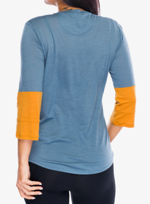 Dámske cyklistické tričko Patagonia Merino 3/4 Sleeve Bike Jersey - utility blue