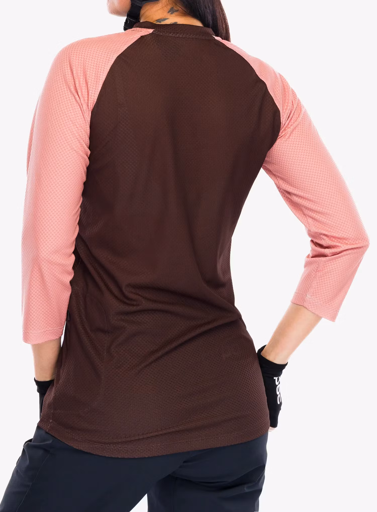 Dámske cyklistické tričko POC MTB Pure 3/4 Jersey - axinite brown/rock salt