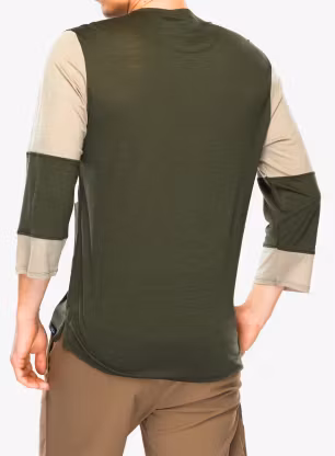 Cyklistické tričko Patagonia Merino 3/4 Sleeve Bike Jersey - pine needle green