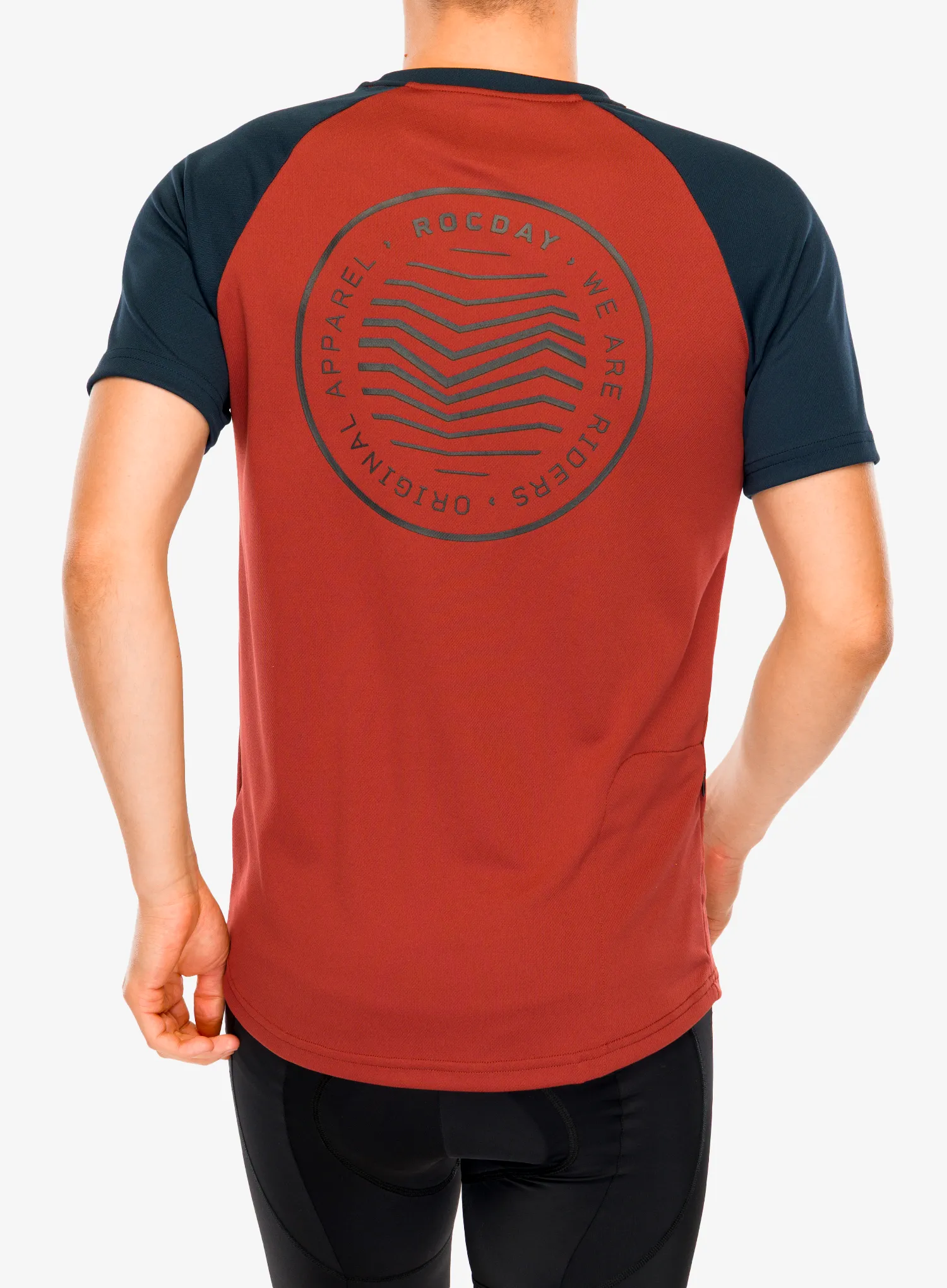 Cyklistické tričko Rocday Gravel - navy blue/red