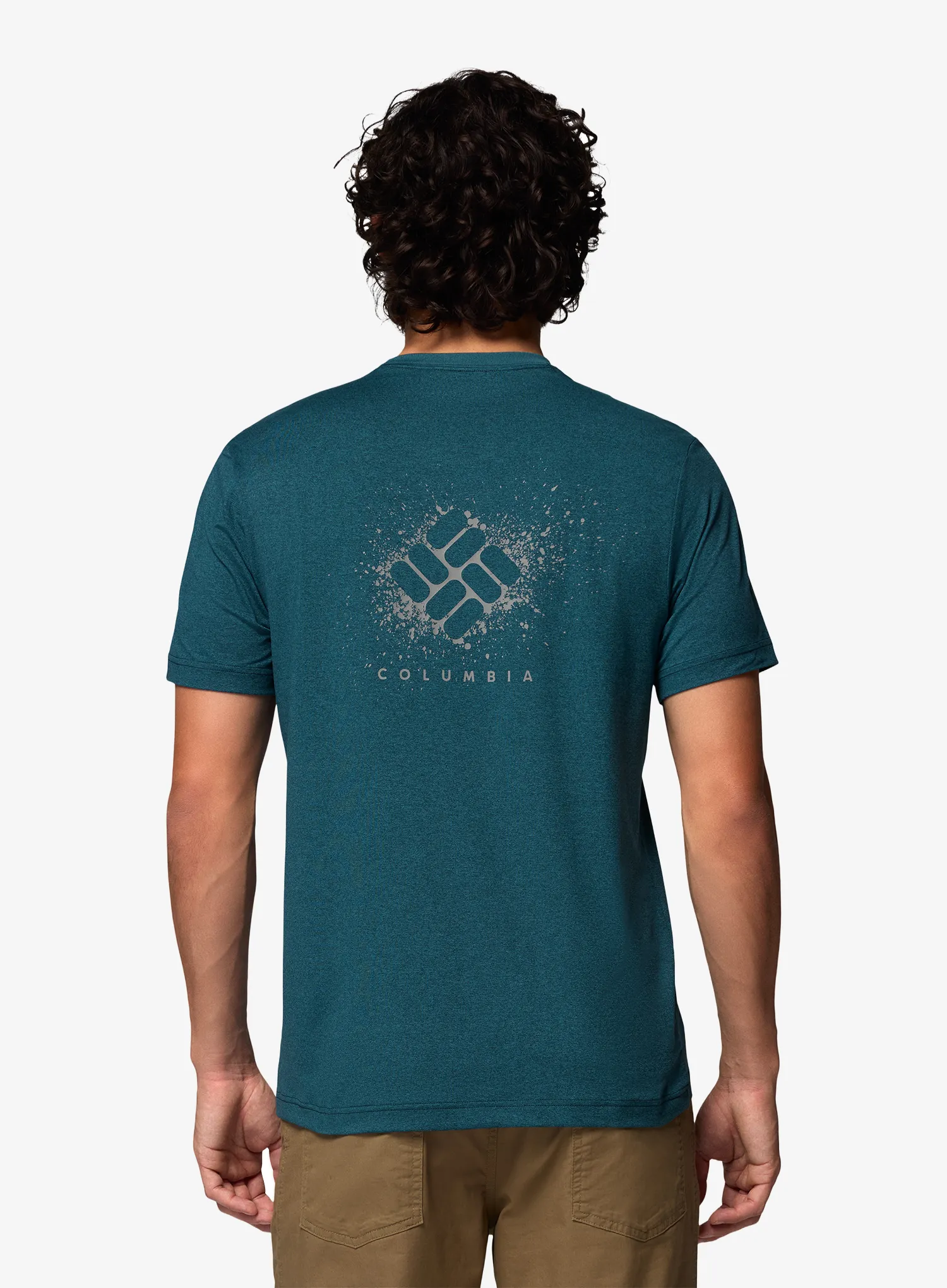 Tričko Columbia Parsons Point S/S Back Graphic Tee - everblue heather/splatter gem