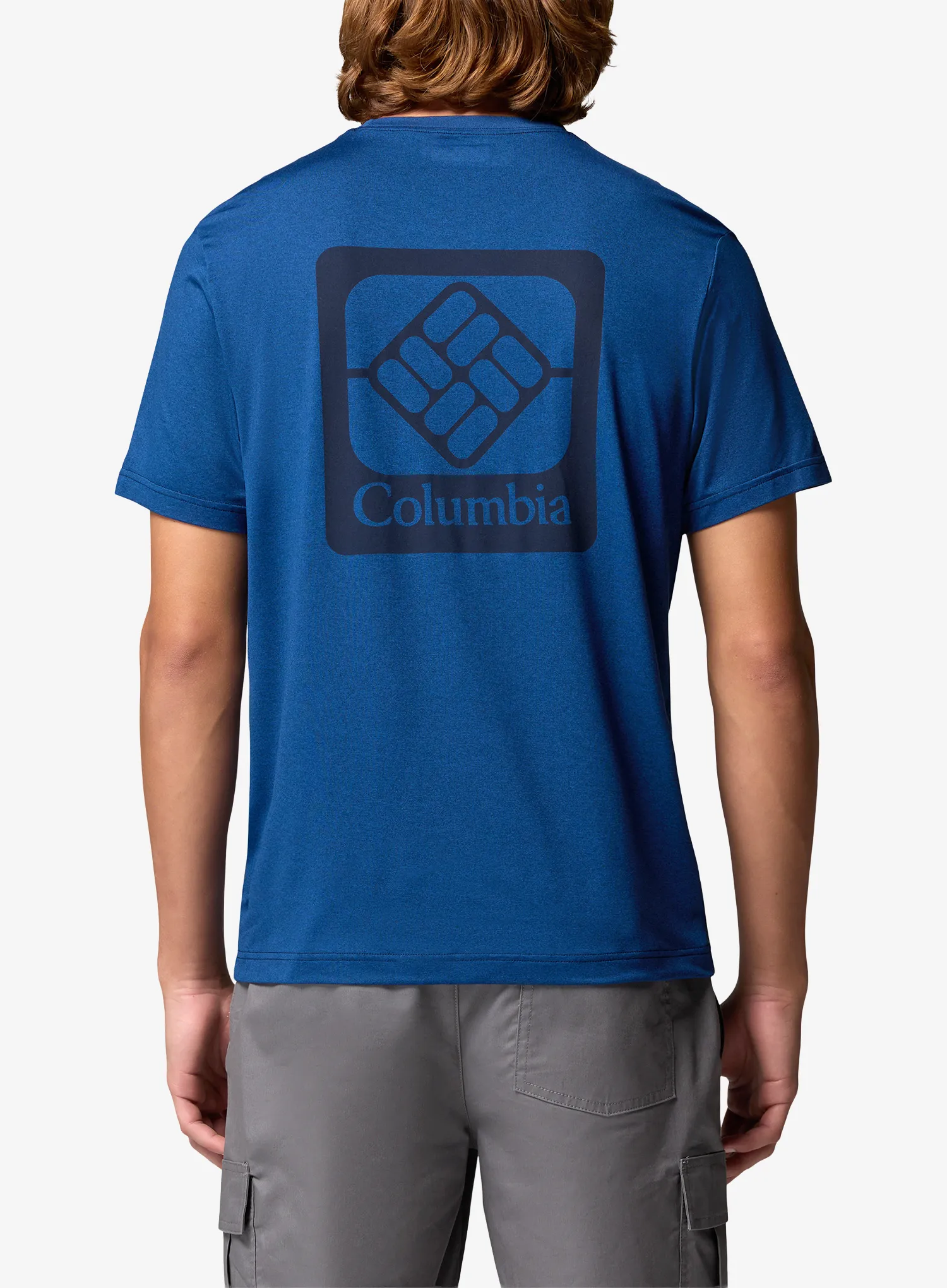 Tričko Columbia Parsons Point S/S Back Graphic Tee - m.blue heather/a.gem badge